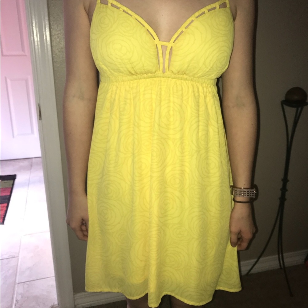 Cute yellow boutique dress for summer